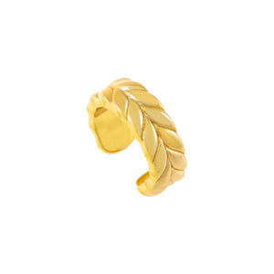 Gold Solid Leaf Ear Cuff - Adina Eden's Jewels