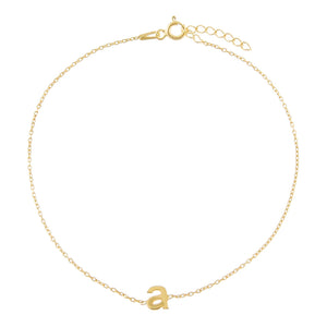 Gold / A Solid Lowercase Initial Anklet - Adina Eden's Jewels