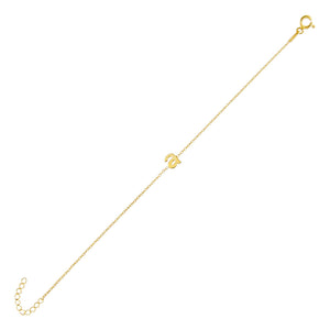 Gold / A Solid Lowercase Initial Bracelet - Adina Eden's Jewels