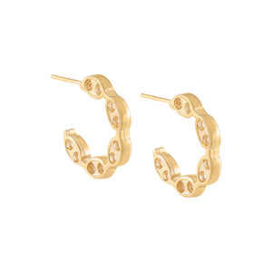 Gold Flat Mariner Hoop Earring - Adina Eden's Jewels