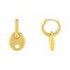Gold Solid Puff Mariner Drop Huggie Earring - Adina Eden's Jewels