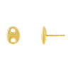 Gold Solid Puffed Mariner Stud Earring - Adina Eden's Jewels