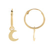 14K Gold Solid Crescent Hoop Earring 14K - Adina Eden's Jewels