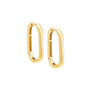 Gold / Pair Solid Large Link Hoop Earring - Adina Eden's Jewels