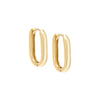 Gold / Pair Solid Thick Link Hoop Earring - Adina Eden's Jewels