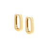 Gold / Pair Solid U-Shape Link Huggie Earring - Adina Eden's Jewels