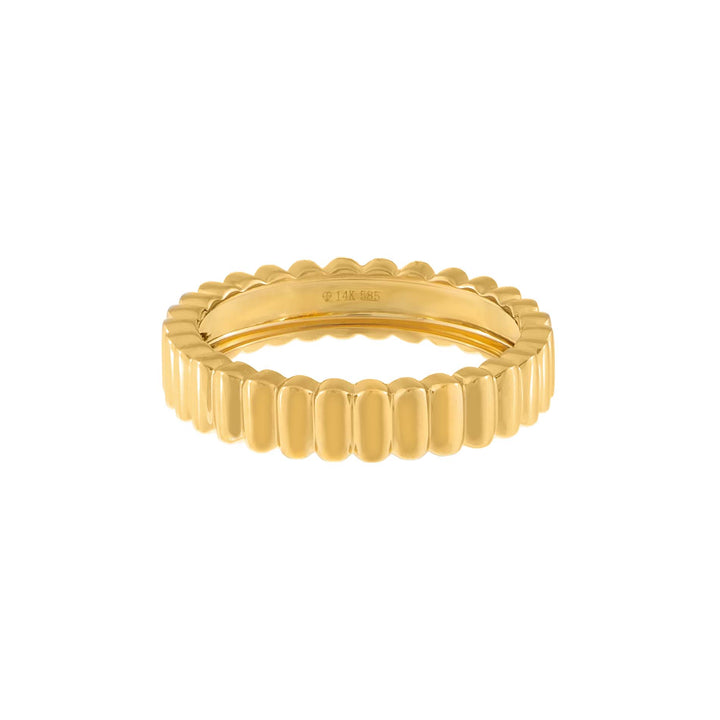  Solid Ribbed Band 14K - Adina Eden's Jewels
