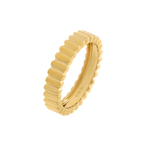 14K Gold / 6 Solid Ribbed Band 14K - Adina Eden's Jewels