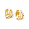 Pearl White / Pair Pearl X Solid Double Huggie Earring - Adina Eden's Jewels
