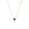 Emerald Green / A Colored Heart X Sideway Initial Necklace - Adina Eden's Jewels