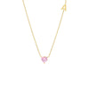 Sapphire Pink / A Colored Heart X Sideway Initial Necklace - Adina Eden's Jewels