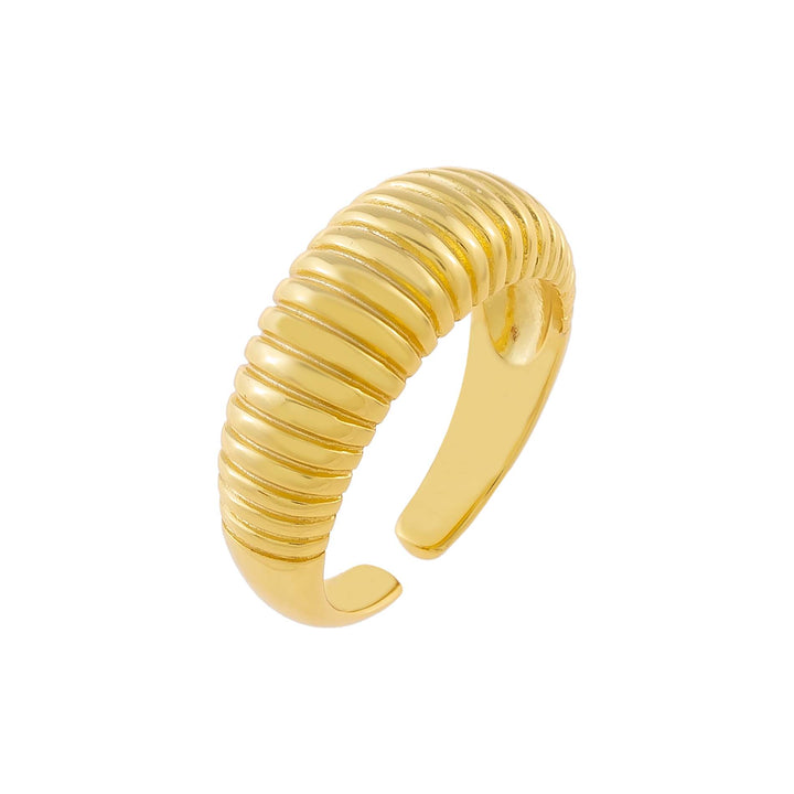 Gold Ridged Dome Adjustable Ring - Adina Eden's Jewels