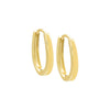 Gold Solid Rounded Oval Hoop Earring - Adina Eden's Jewels