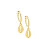 Gold Solid Shell Huggie Earring - Adina Eden's Jewels