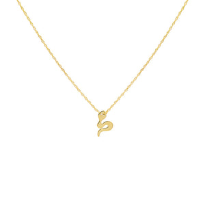 14K Gold Tiny Solid Snake Necklace 14K - Adina Eden's Jewels