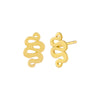 Gold Solid Snake Stud Earring - Adina Eden's Jewels