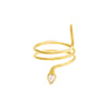 Gold / 6 Teardrop Solid Snake Wrap Ring - Adina Eden's Jewels