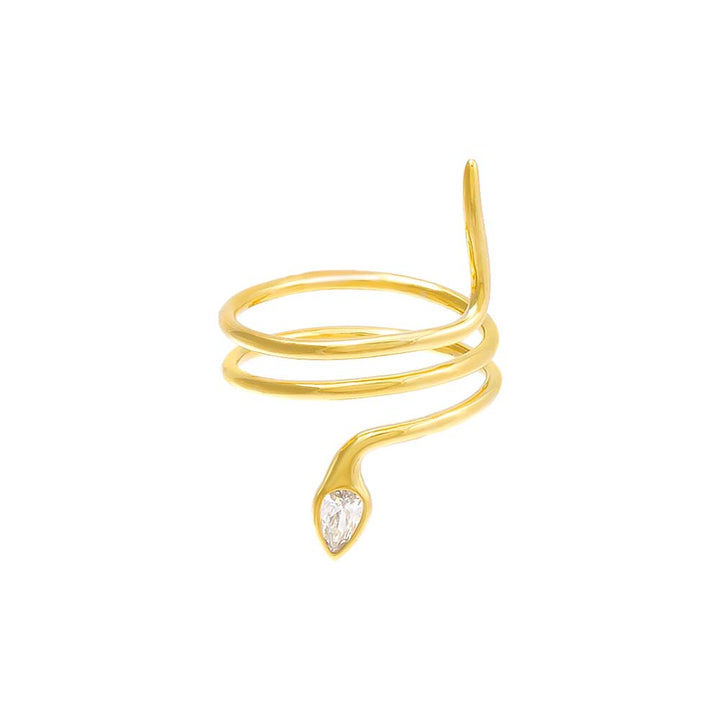 Gold / 6 Teardrop Solid Snake Wrap Ring - Adina Eden's Jewels