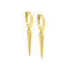 Gold / Pair Solid Spike Huggie Earring - Adina Eden's Jewels
