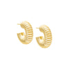 Gold / 25MM Bubble Ridged Hoop Earring - Adina Eden's Jewels