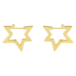 Gold Mini Open Star Huggie Earring - Adina Eden's Jewels
