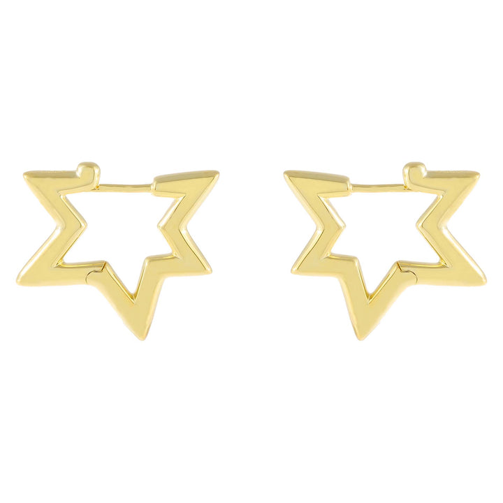 Gold Mini Open Star Huggie Earring - Adina Eden's Jewels