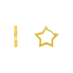 Gold Mini Open Star Huggie Earring - Adina Eden's Jewels