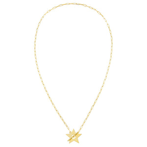 Gold Open Star Toggle Link Necklace - Adina Eden's Jewels