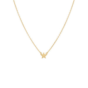 Gold Mini Solid Star Necklace - Adina Eden's Jewels