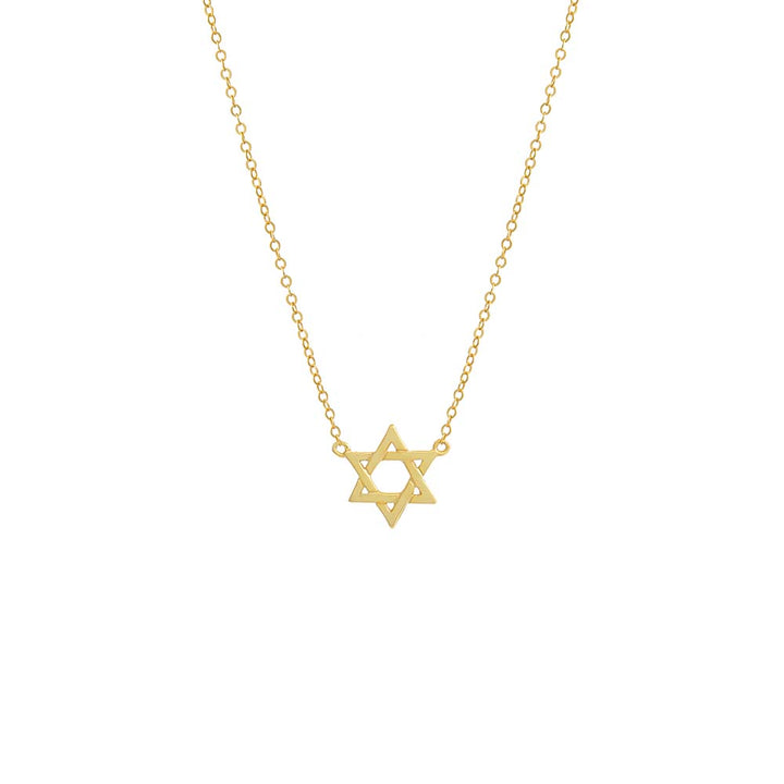 Gold Solid Star Of David Necklace - Adina Eden's Jewels