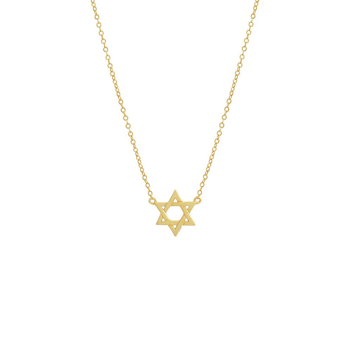 Gold Solid Star Of David Necklace - Adina Eden's Jewels
