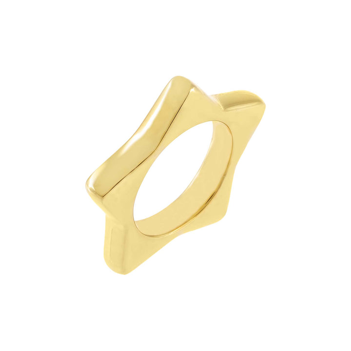 Gold / 8 Solid Chunky Star Ring - Adina Eden's Jewels
