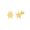 Gold / 6 MM Solid Star Threaded Ball Stud Earring - Adina Eden's Jewels