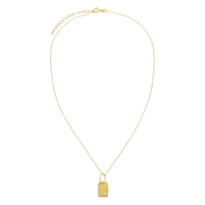  Engraved CZ Mini Heart Dog Tag Necklace - Adina Eden's Jewels