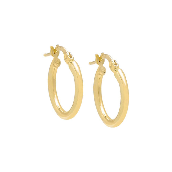 14K Gold / 10MM Thin Round Hoop Earring 14K - Adina Eden's Jewels