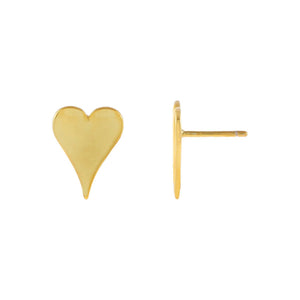 Gold Heart Stud Earring - Adina Eden's Jewels