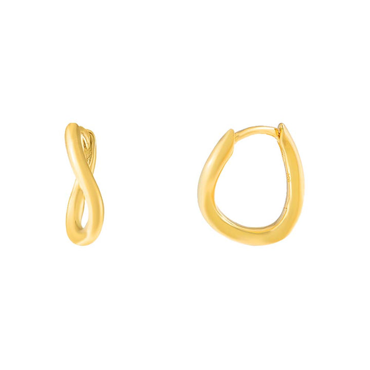 Gold Twisted Solid Huggie Earring - Adina Eden's Jewels