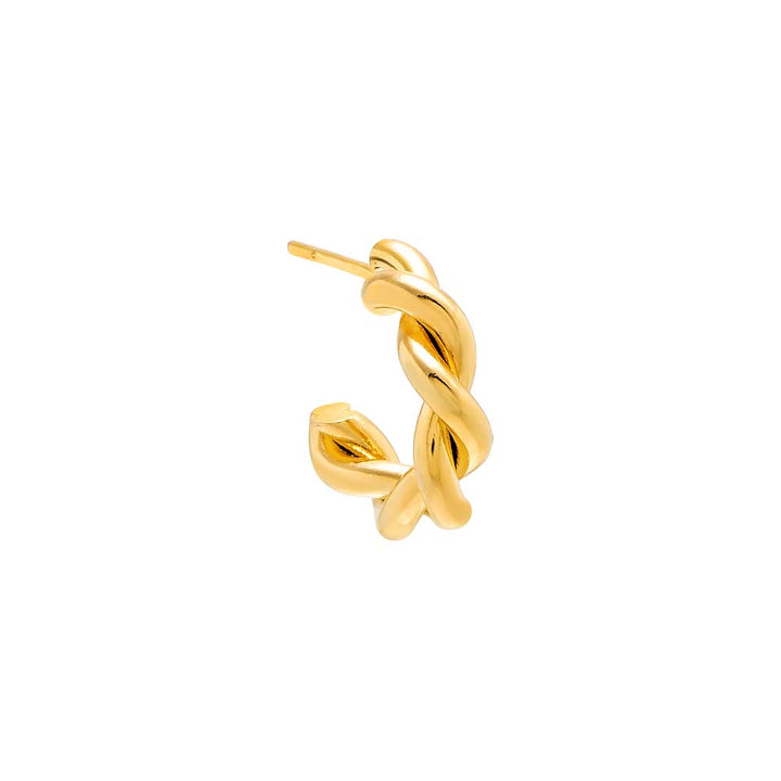 Gold / Single / 15MM Mini Twisted Hoop Earring - Adina Eden's Jewels