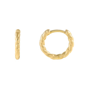 Gold Mini Twisted Huggie Earring - Adina Eden's Jewels