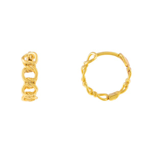 Gold Knotted Chain Hoop Earring - Adina Eden's Jewels