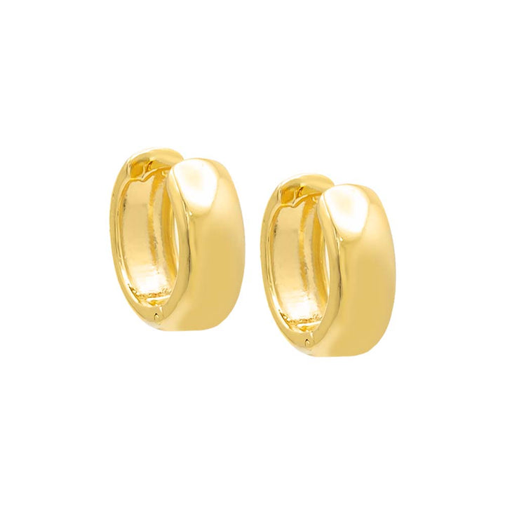 Gold / 16 MM Solid Wide Huggie Earring - Adina Eden's Jewels