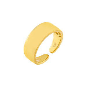 Gold Solid Wide Adjustable Ring - Adina Eden's Jewels