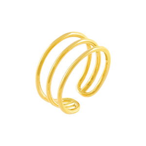 Gold Thin Triple Row Adjustable Ring - Adina Eden's Jewels