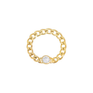 Gold / Round / 6 Round Bezel Cuban Ring - Adina Eden's Jewels