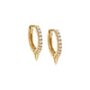 14K Gold / Pair Pavé Spike Huggie Earring 14K - Adina Eden's Jewels