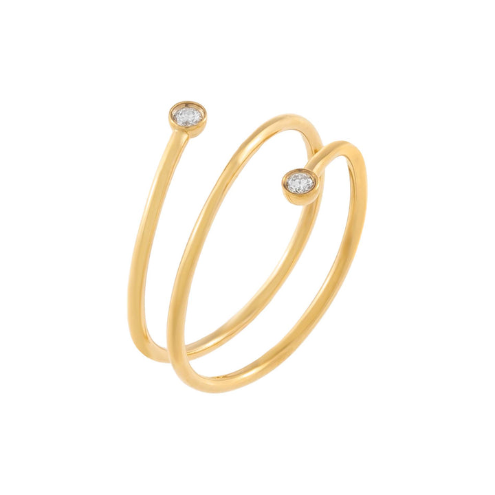 14K Gold / 6 Floating Diamond Wrap Ring 14K - Adina Eden's Jewels