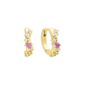 Gold Spiral CZ Huggie Earring - Adina Eden's Jewels