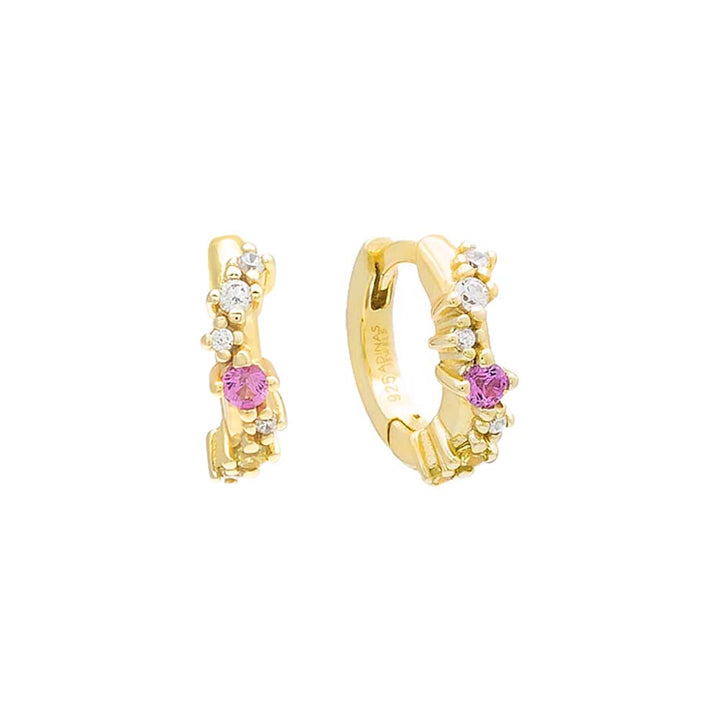 Gold Spiral CZ Huggie Earring - Adina Eden's Jewels