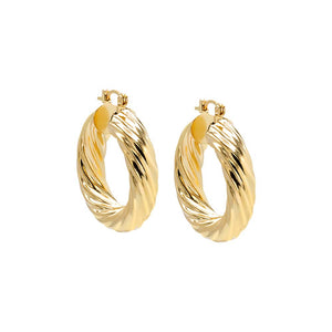 Gold / 30 MM Chunky Swirl Hoop Earring - Adina Eden's Jewels
