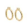 Gold / 35 MM Adina Eden's Chunky Hollow Twisted Hoop Earring - Adina Eden's Jewels